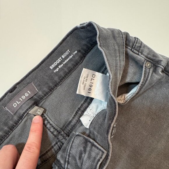 DL1961 Bridget Bootcut High Rise Instasculpt Crop Jeans in Overcast Raw, Size 27 - Picture 4 of 5